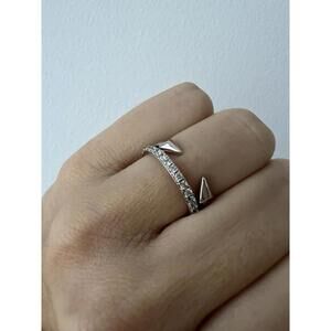 TAI Jewelry Arrow and CZ Pave Silver Ring (Brand New) Size 7